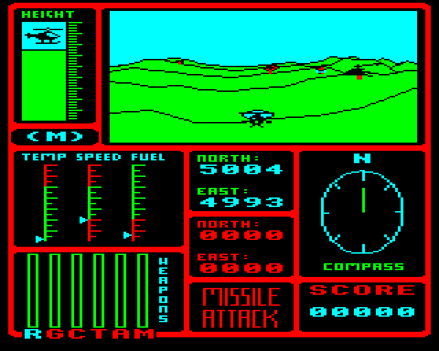 Combat Lynx (BBC Micro) screenshot: Starting a new game.