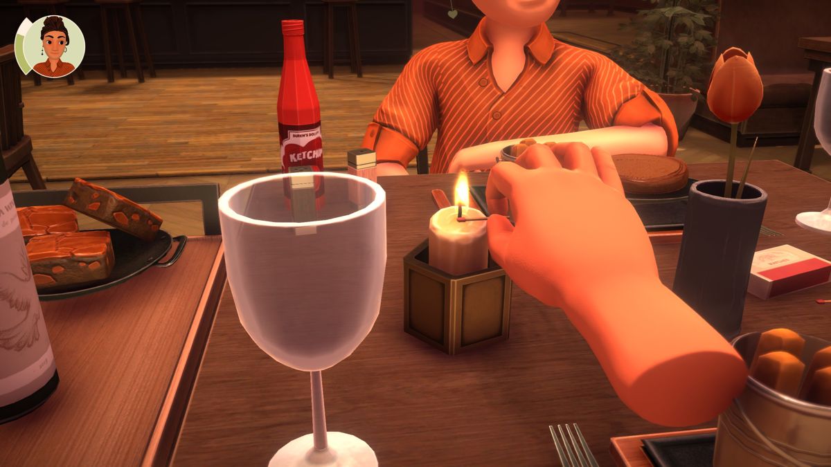 Table Manners (Windows) screenshot: Lighting a candle.