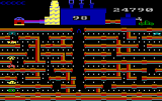 Oil's Well (PC Booter) screenshot: Level 7 (IBM PCjr 160x200 16 color mode)