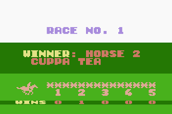A Day at the Races (Atari 8-bit) screenshot: The Winning Horse