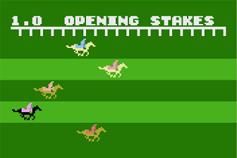 A Day at the Races (Atari 8-bit) screenshot: And They're Off!