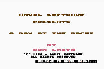 A Day at the Races (Atari 8-bit) screenshot: Introduction