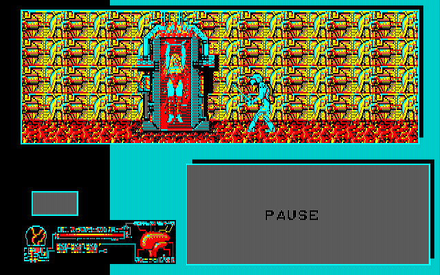 Relics (PC-88) screenshot: Paused the game