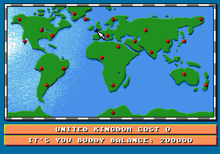 Theme Park (Genesis) screenshot: Map