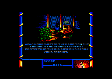 Shanghai Warriors (Amstrad CPC) screenshot: Starting a new game. The first level is the air base.
