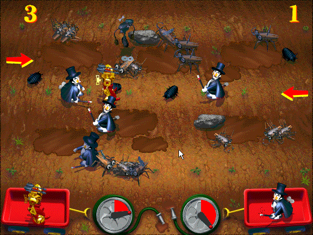 Gearheads (Windows 3.x) screenshot: Fierce battle