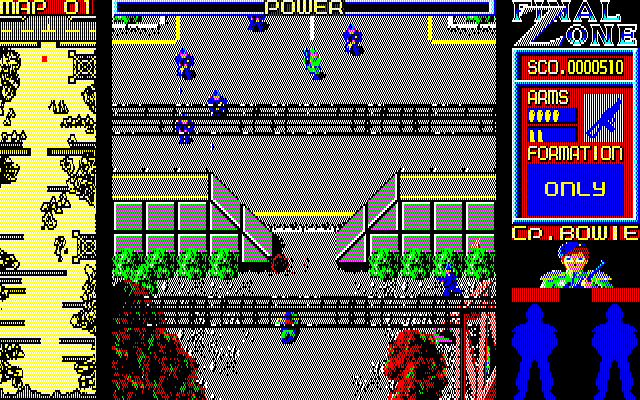 Final Zone Wolf (PC-88) screenshot: Died near the end of the first stage