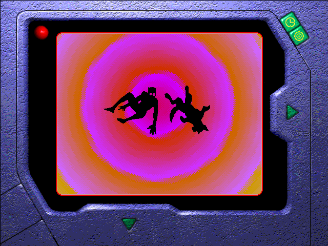 The Awesome Adventures of Victor Vector & Yondo: The Last Dinosaur Egg (Windows 16-bit) screenshot: Our heroes travel through time...