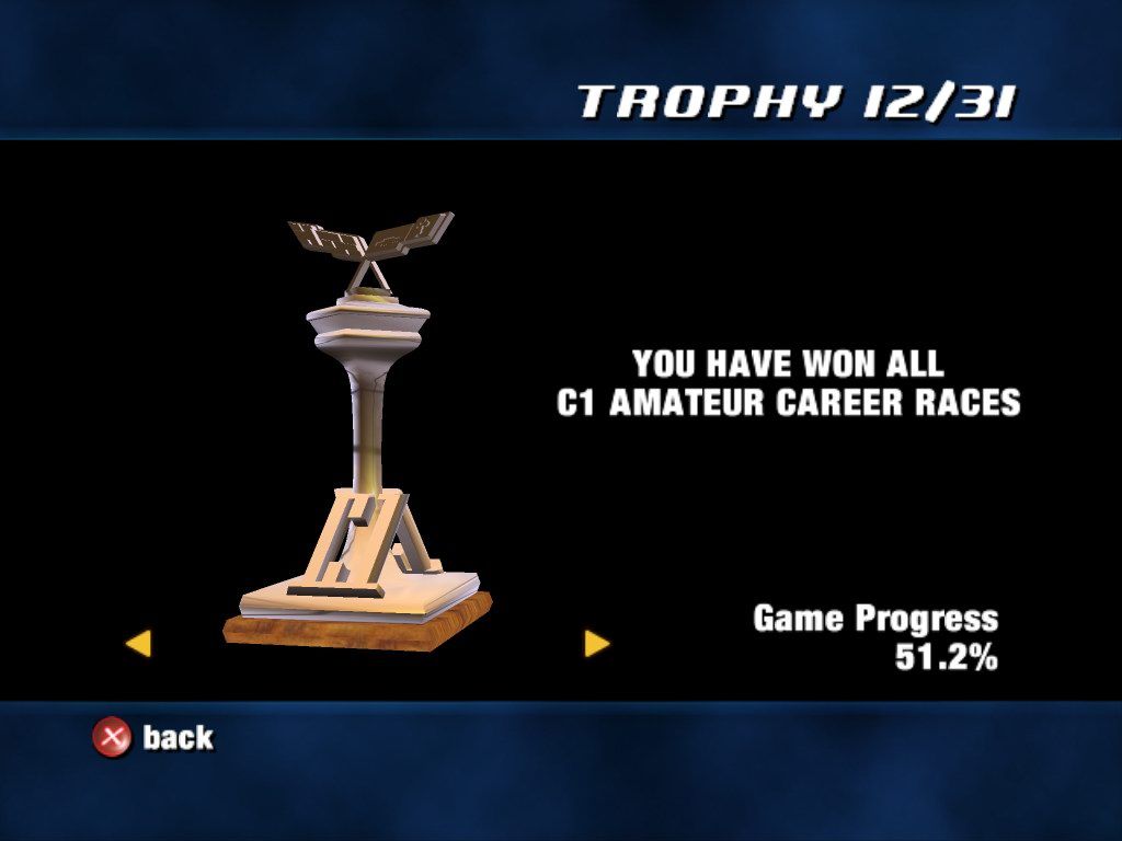 Corvette (Windows) screenshot: Trophy collection