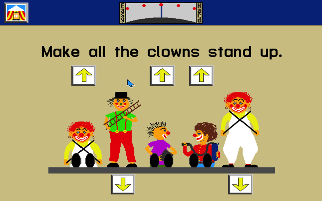 Math Circus: Act 1 (DOS) screenshot: Clowns challenge