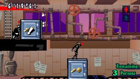 Exit (PSP) screenshot: Only fat adults can push large boxes