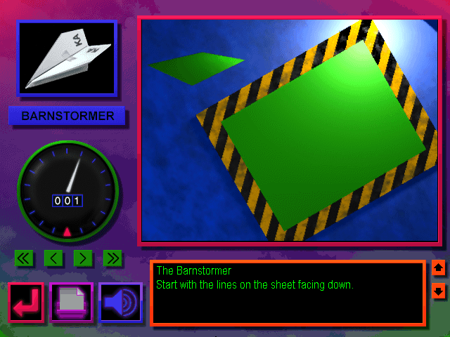 Aviation Adventure (Windows 3.x) screenshot: Learning how to make a paper plane