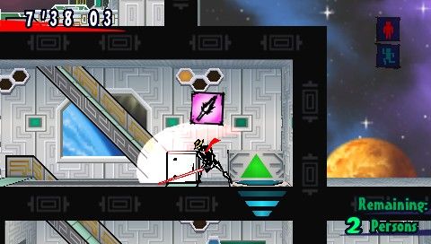 Exit (PSP) screenshot: Payback with a light saber