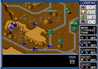 Nectaris (DOS) screenshot: Third mission on Triton