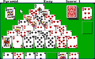 Hoyle: Official Book of Games - Volume 2: Solitaire (DOS) screenshot: Pyramid