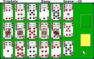 Hoyle: Official Book of Games - Volume 2: Solitaire (DOS) screenshot: Triplets