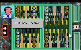 Hoyle: Official Book of Games - Volume 3 (DOS) screenshot: Larry and I play Backgammon