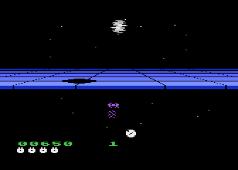 Star Wars: Return of the Jedi - Death Star Battle (Atari 8-bit) screenshot: Shot an enemy