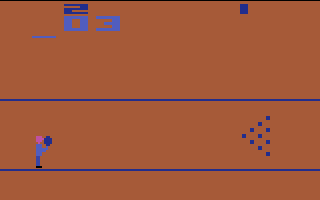 Bowling (Atari 2600) screenshot: Player one gets ready to bowl