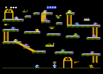 Bounty Bob Strikes Back! (Atari 5200) screenshot: Beginning the first level