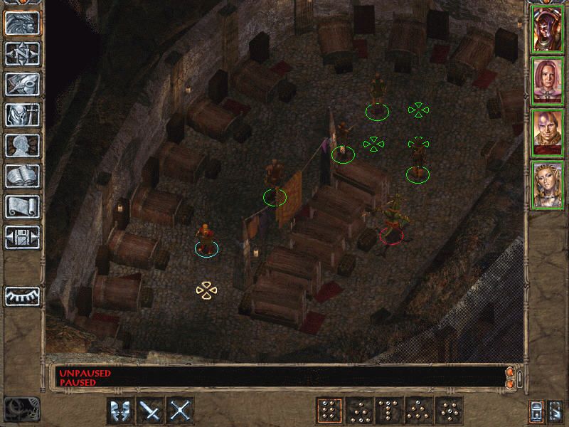 Baldur's Gate II: Shadows of Amn (Windows) screenshot: The Underdark, home of - among others - dwarves with Shanghai-style apartments