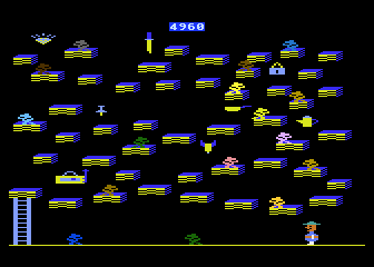 Bounty Bob Strikes Back! (Atari 5200) screenshot: Welcome to little platforms 101