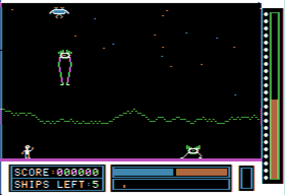 Lunar Leeper (Apple II) screenshot: The lunar landscape