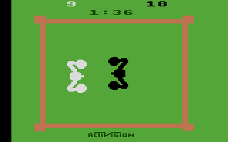 Boxing (Atari 2600) screenshot: And black is ahead 18 - 9