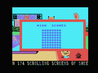 Bounder (MSX) screenshot: High score table