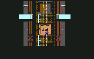 Hudson Hawk (Commodore 64) screenshot: Going down...