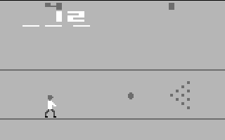 Bowling (Atari 2600) screenshot: The game in black and white mode