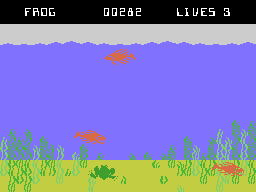 Evolution (ColecoVision) screenshot: As a frog you need to eat flies and avoid the fish