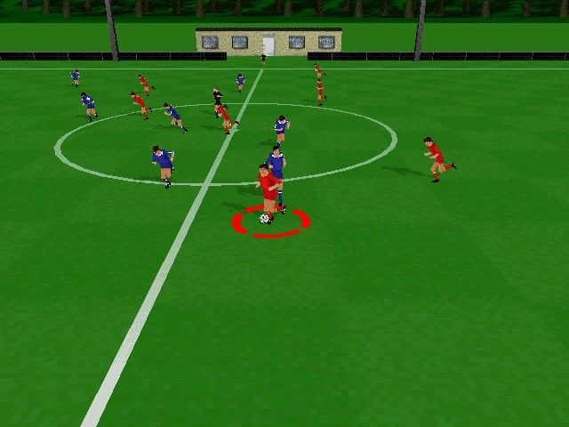 Kick Off 98 (Windows) screenshot: The training match gradually increases in speed and difficulty.