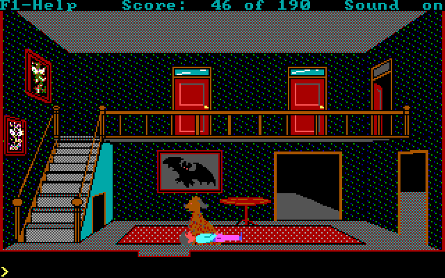 Hugo's House of Horrors (DOS) screenshot: Ways to die in the House of Horrors # 142 : Get zonked by your local Mutt