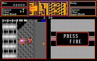 Crack Down (DOS) screenshot: Ammo and bombs can be picked up around the levels