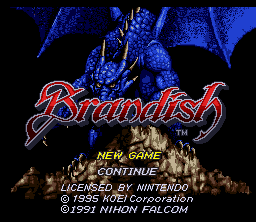 Brandish (SNES) screenshot: Title screen
