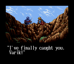 Brandish (SNES) screenshot: A scene between Varik and the girl