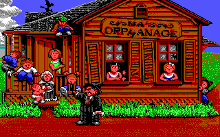 The Three Stooges (DOS) screenshot: Introduction sequence