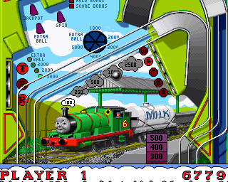 Thomas the Tank Engine and Friends Pinball (Amiga) screenshot: Percy - center part
