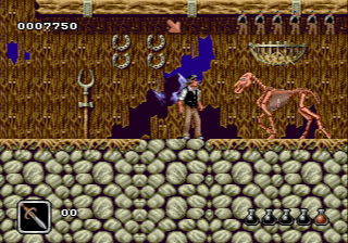 Bram Stoker's Dracula (Genesis) screenshot: Fighting some animal skeletons