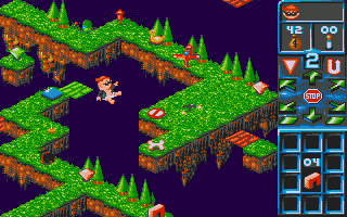 Brat (Amiga) screenshot: Park Land, Level Eight