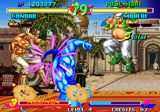 Breakers (Neo Geo) screenshot: A blue version of Maherl