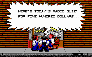 The Three Stooges (DOS) screenshot: Here's today's radio quiz.