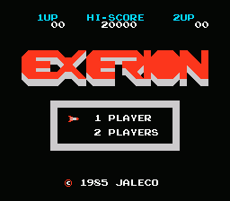 Exerion (NES) screenshot: Title screen