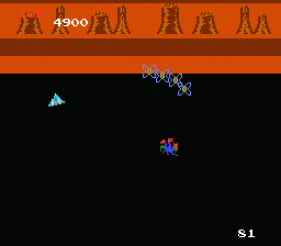 Exerion (NES) screenshot: They form fast moving formations