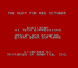 The Hunt for Red October (NES) screenshot: Title Screen