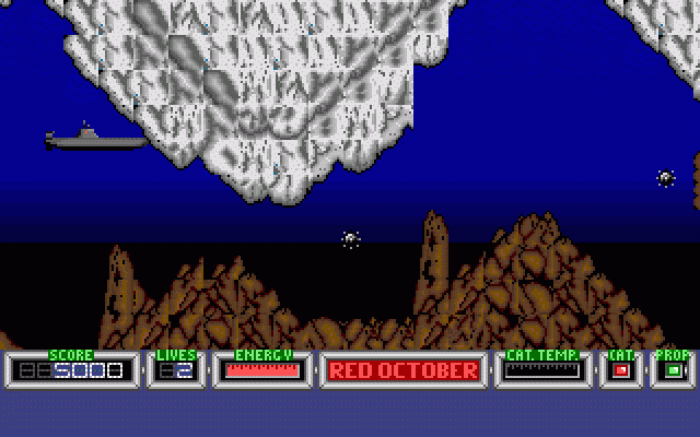 The Hunt for Red October (DOS) screenshot: Level 2 - Guide your Red October...