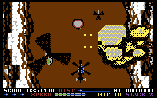 ThunderBlade (Commodore 64) screenshot: Destroying enemy choppers