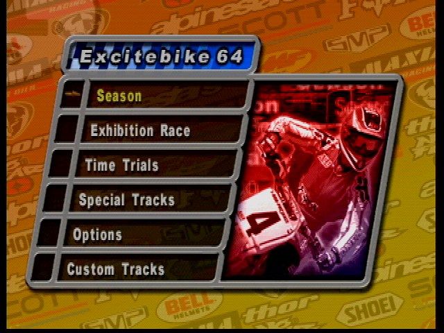 Excitebike 64 (Nintendo 64) screenshot: Main Menu