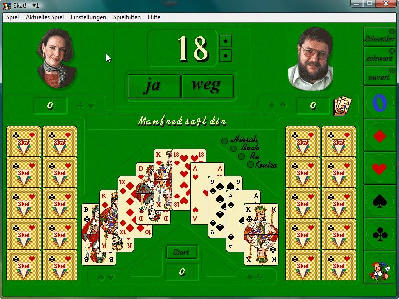 Skat! (Windows) screenshot: game start